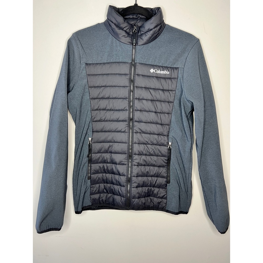 Columbia Fleece Jacket Puffer Front Full Zip Athletic Gray Womens xk0231